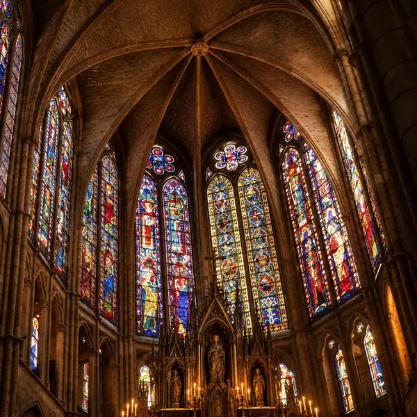 Intérieur d’une cathédrale gothique avant amélioration